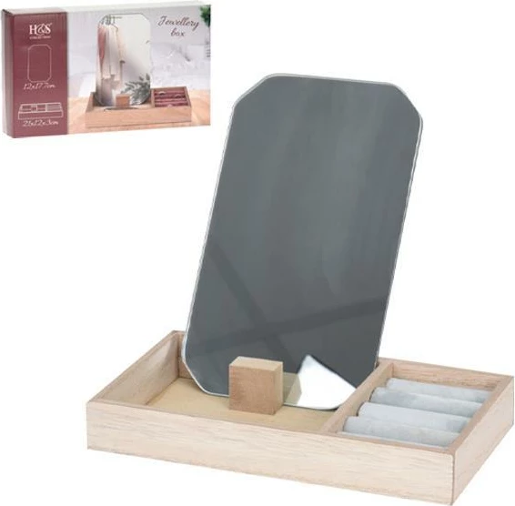 Kuti bizhuterish me pasqyrë KOOPMAN, Druri, Y21x21x12cm