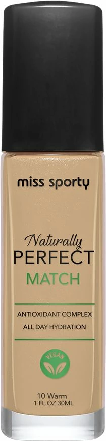 Fondatinë për femra Miss Sporty Naturally Perfect Match Vegan Hydrating 10 Warm, 30ml