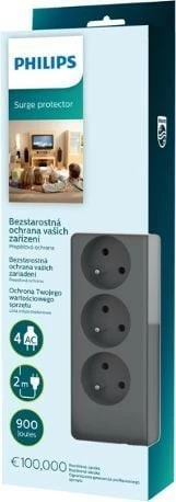 Kasë Philips SPN3140A/60, 4 dalje, 2m, Gri