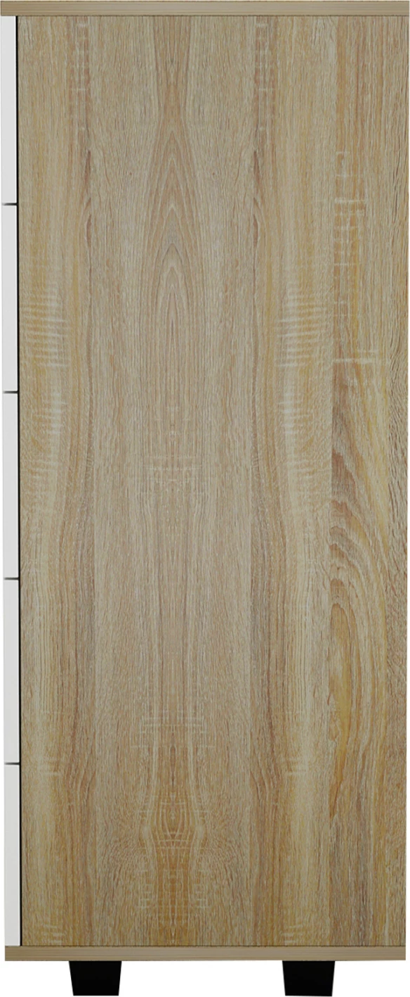 Komodinë melamine THORG FH8995.04 me 5 sirtarë, Sonama-Bardhë, 80Χ40Χ100H cm