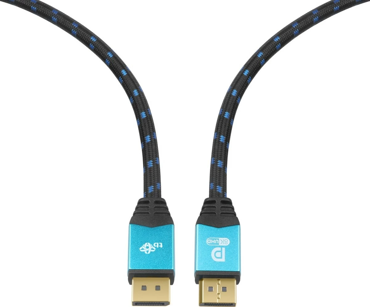 Kabllo DisplayPort TB 2.1, 2m, Blu, për gaming