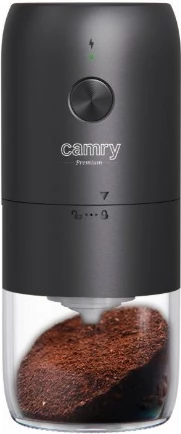 Mulli kafeje pa tela, Camry CR 4302, 25 W, kapacitet 25 g, rikarikues USB-C, gurë qeramike, i zi