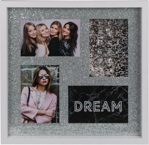 Kornizë muri druri OUT OF THE BLUE "Glitter", 4 pozicione, H34x34x2.5cm