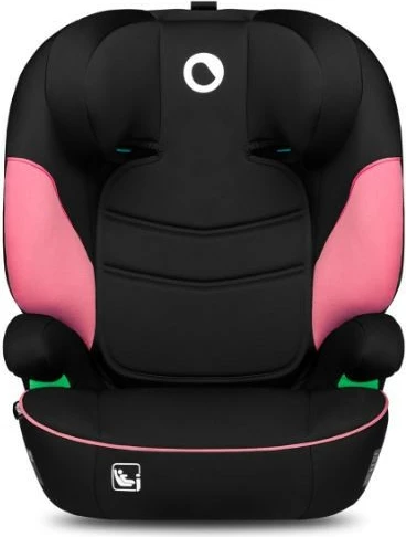 Ulëse makine Lionelo Lars i-Size për fëmijë, 100-150 cm, 15-36 kg, e zezë/rozë