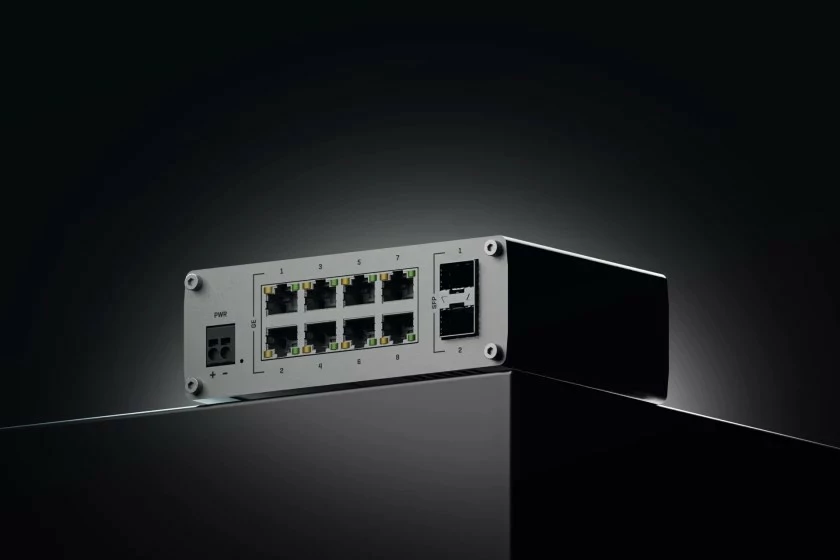 Switch industrial TELTONIKA TSW210, 8xGbE PoE+, 2xSFP, DIN RAIL, Paneli i pasëm