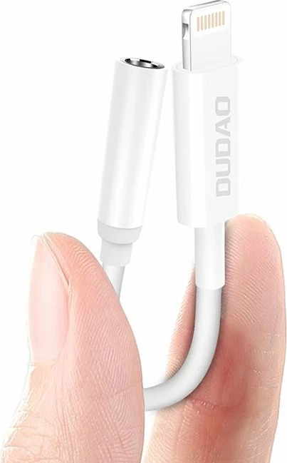 Adapter audio Dudao L16i, Lightning në 3.5 mm, i bardhë