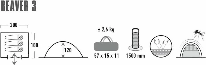 Tenda për turizëm High Peak Beaver 3 10320