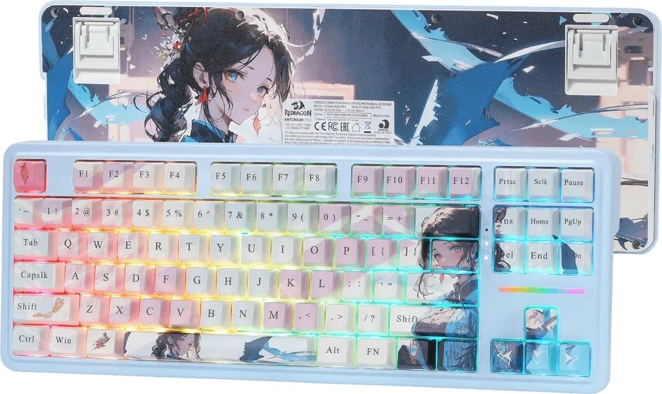 Tastierë mekanike Redragon Antonium PRO K728AK-RGB-PRO, 80%, RGB, wireless/wired, blue