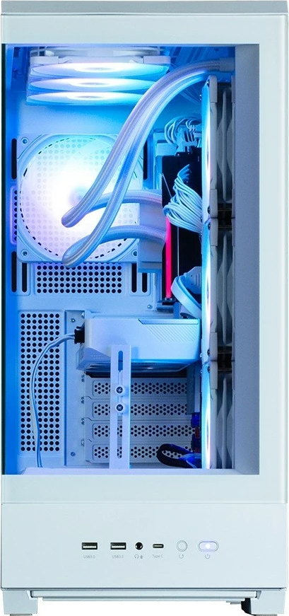 Kasë Zalman P50 DS White, mid-tower, 4x ARGB fans, ATX, e bardhë
