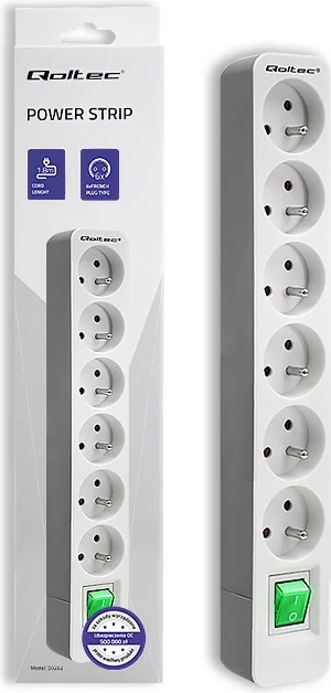 Kasë Qoltec 50292 me 6 dalje, 1.8m, Bardhë-Gri