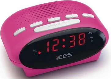 Radio me orë Lenco ICR-210, LED display, FM radio, alarm, rozë