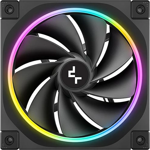 Set ventilatorë për kasë kompjuteri DeepCool FL12R-3 IN 1, 12 cm, 3 copë, zi