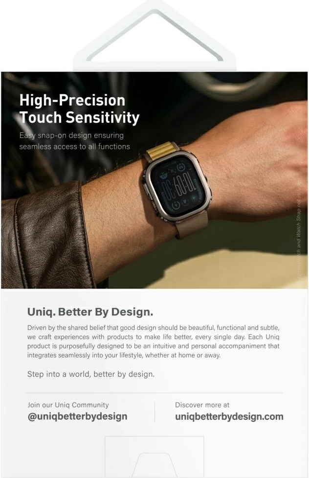 Mbështjellës UNIQ Voute për Apple Watch Ultra 49mm, xham i temperuar, zi