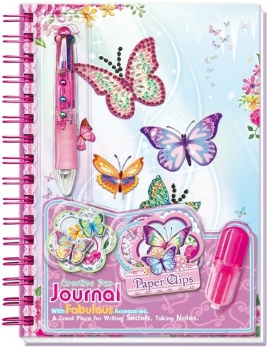 Fletore me spirale Pulio Pecoware Butterflies 2 me aksesorë, për vajza