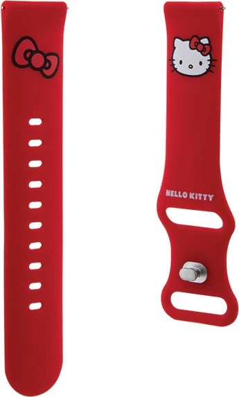 Rrip silikoni për smartwatch Hello Kitty Silicone Kitty Head, 20mm, Kuq