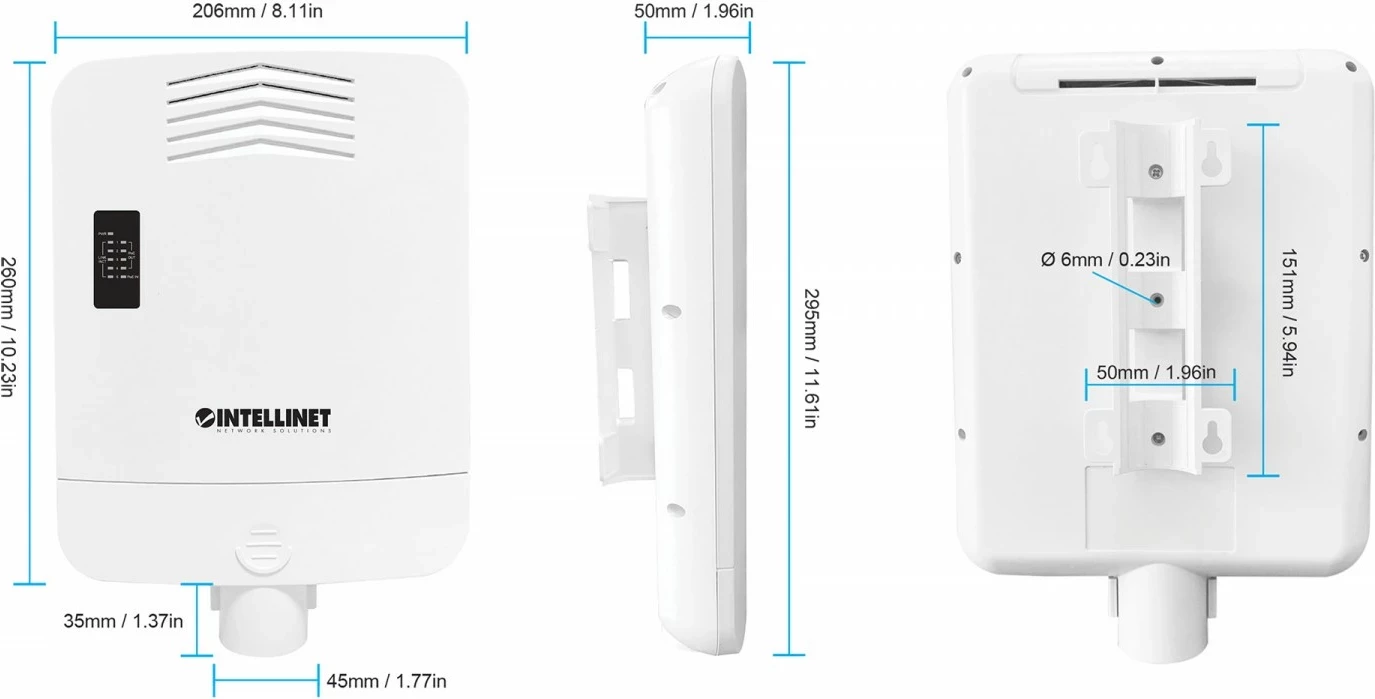 Switch Intellinet 509220, 5 porte Gigabit, POE++, jashtëm