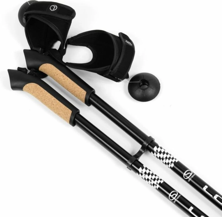 Bastonet për ecje nordike të rregullueshme Long Life SMJ, të zeza me ari