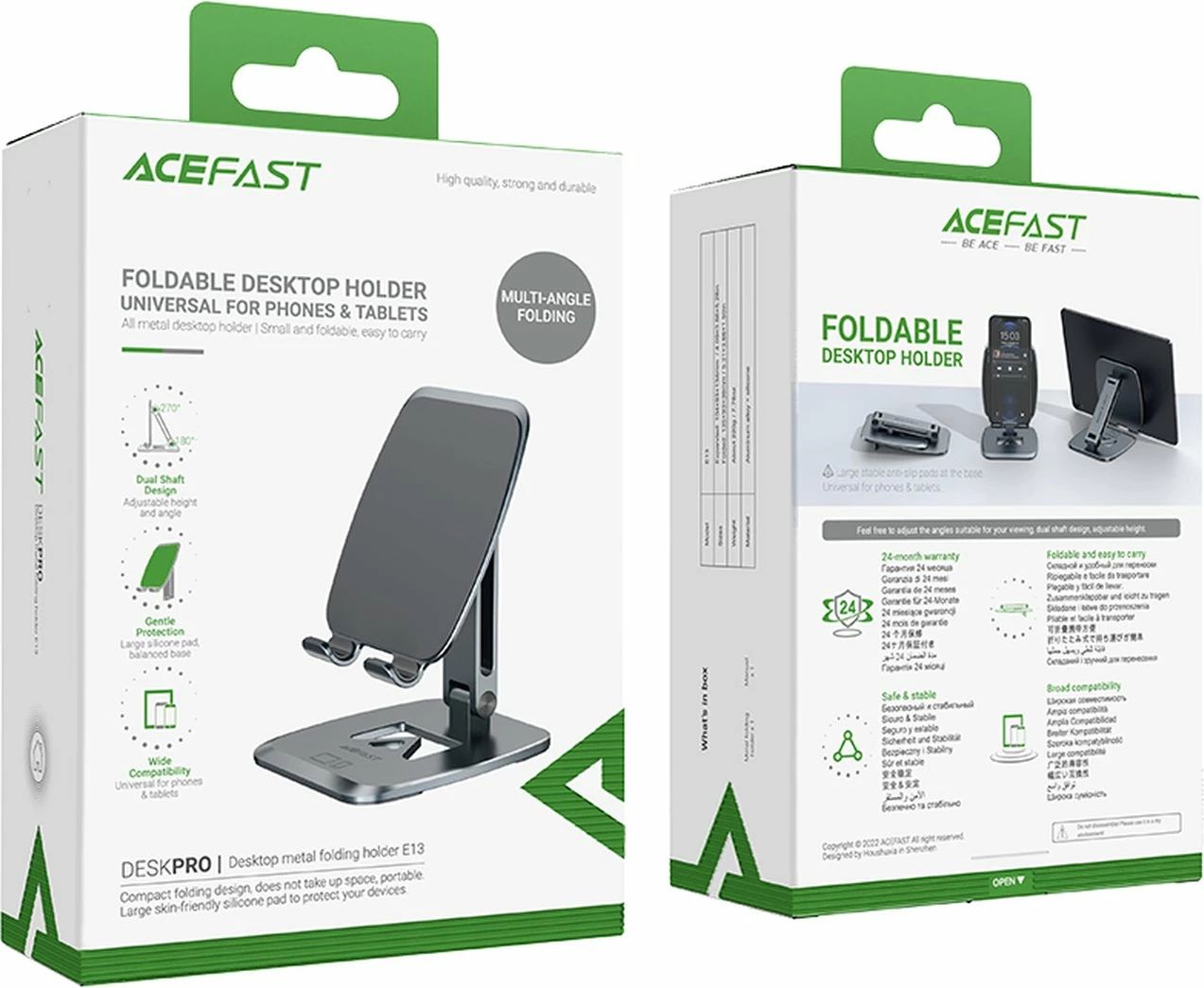 Mbajtës palosës Acefast E13 për telefon/tablet, gri