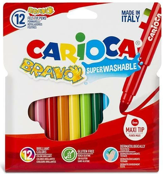 Markerë Carioca Bravo super të lajmë, 12 Ngjyra