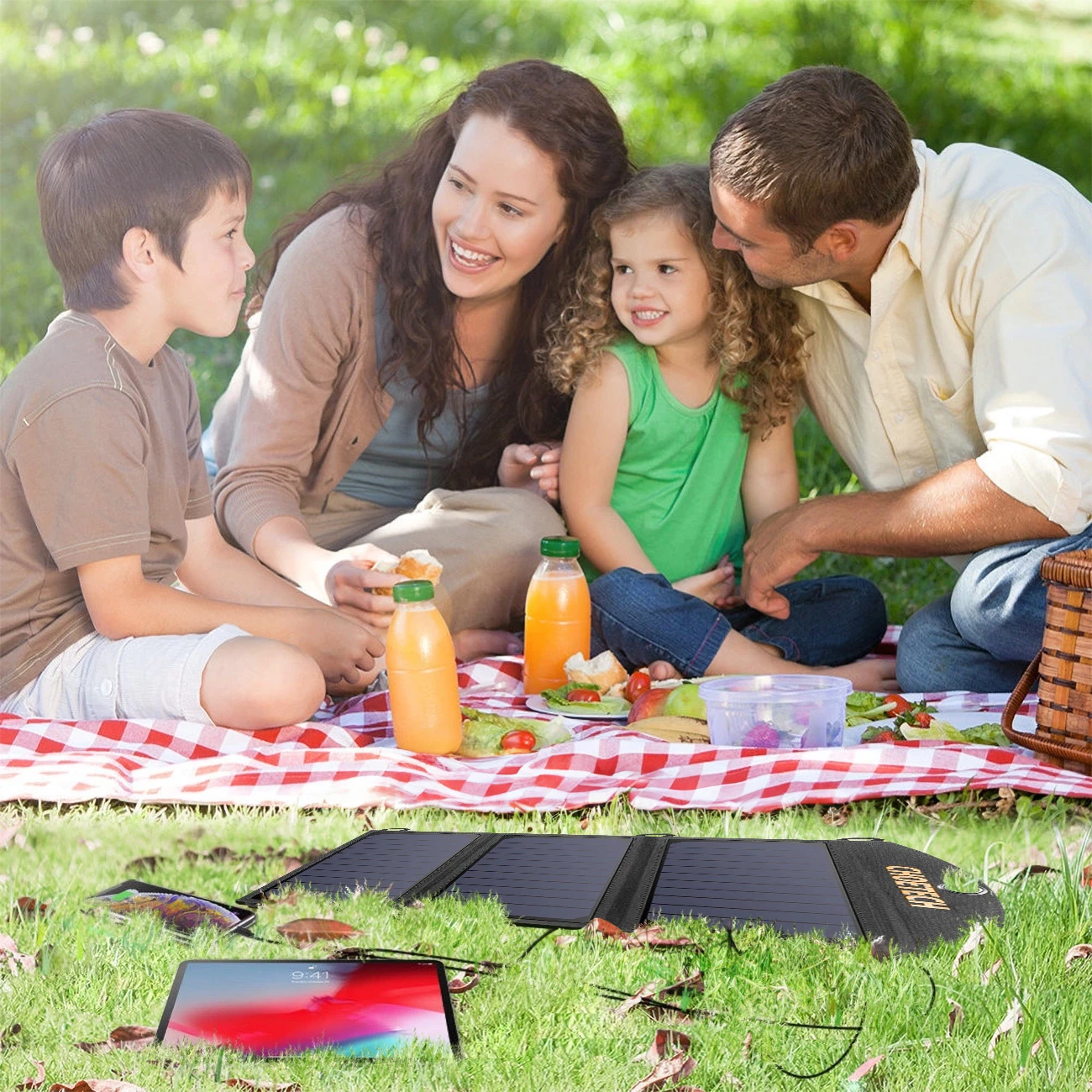 Karikues diellor i palosshëm Choetech SC001, 19W, 2x USB-A, i zi