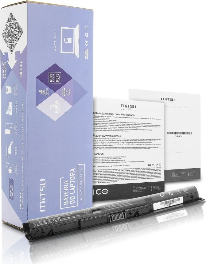 Bateri laptop Mitsu BC/HP-15AB, 2200 mAh, 14.8V, për HP Pavilion 14-ab, 15-ab, e zezë