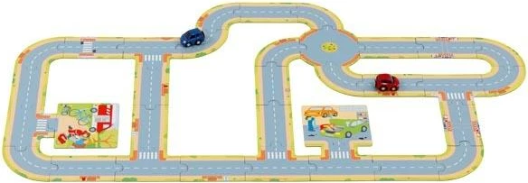 Autostradë lodër GOKI me 2 makina, 23x23x5cm