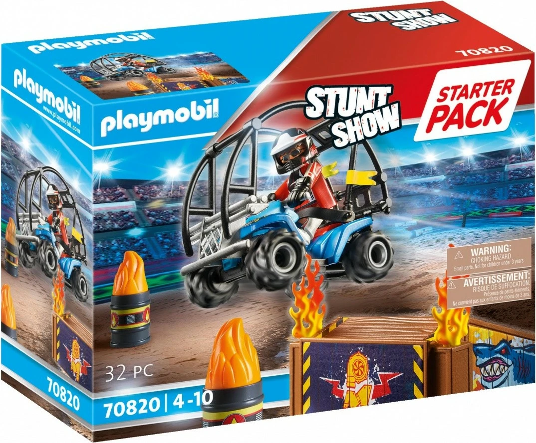 Set lodrash Playmobil Stunt Show me quad dhe rampë me flakë, 70820