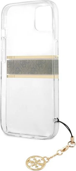 Mbështjellës Guess GUHCP13SKB4GBR për iPhone 13 mini 5.4", transparent, me varëse, kafe
