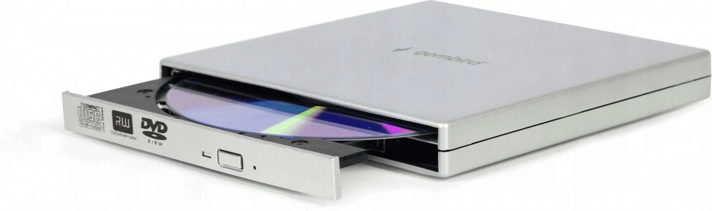 Lexues/shkrues CD/DVD i jashtëm, Gembird, DVD-USB-021-SV, USB 2.0, deri 24x CD / 8x DVD, argjendtë