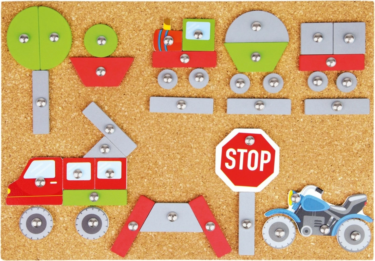 Set lodrash krijuese Lena Przybijanka Vehicle, 64 pjesë, shumëngjyrëshe