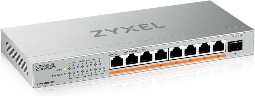 Switch Zyxel XMG-108HP, 2.5G Ethernet, PoE