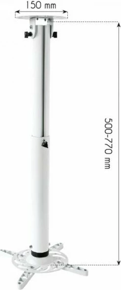 Krah projektori tavani Techly 022267, 50-77cm, 15kg, i bardhë