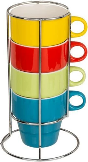 Set filxhanësh porcelani OUT OF THE BLUE 9x8cm, 4 Ngjyra