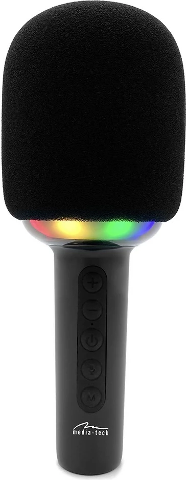 Mikrofon karaoke me altoparlant Bluetooth Media-Tech MT399, i zi, me drita LED