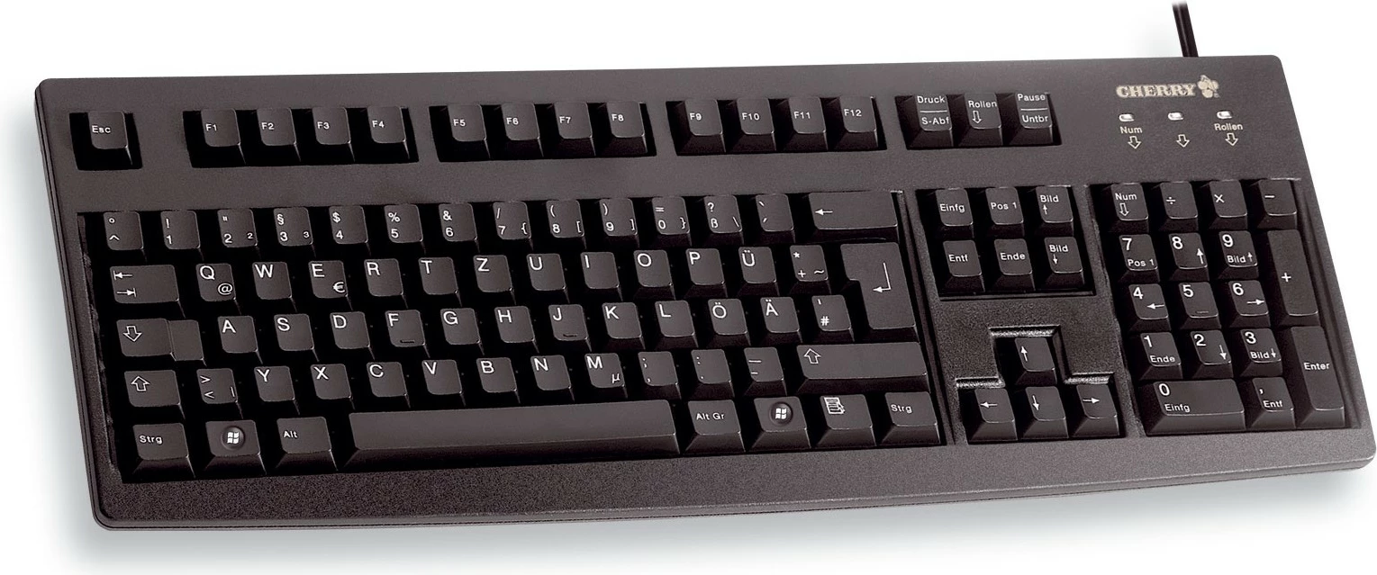 Tastaturë Cherry G83-6105, Full-size (100%), Wired, USB, QWERTZ, E zezë