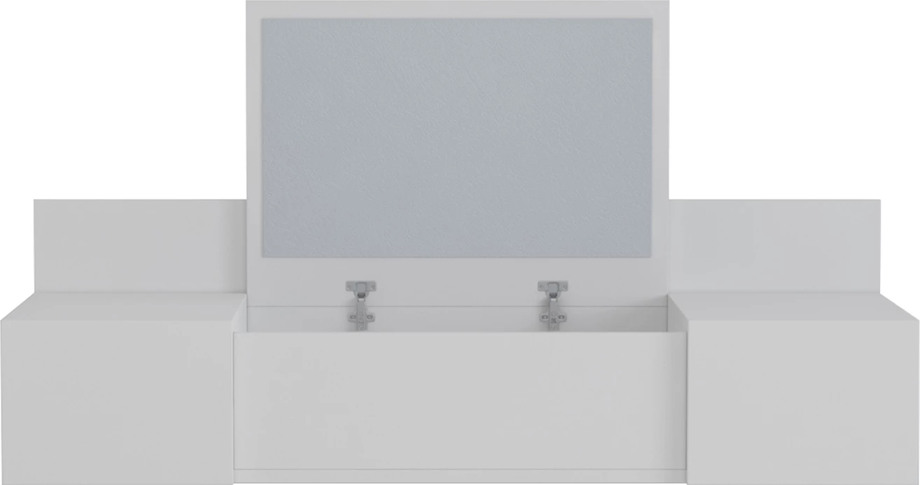 Tavolinë për grim e varur në mur, LINDE, melaminë, e bardhë, 100x39x33H cm