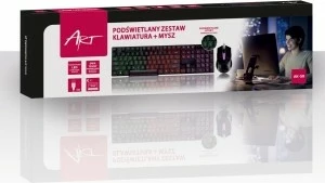 Set tastierë me ndriçim + maus ART AK-50, USB, i zi