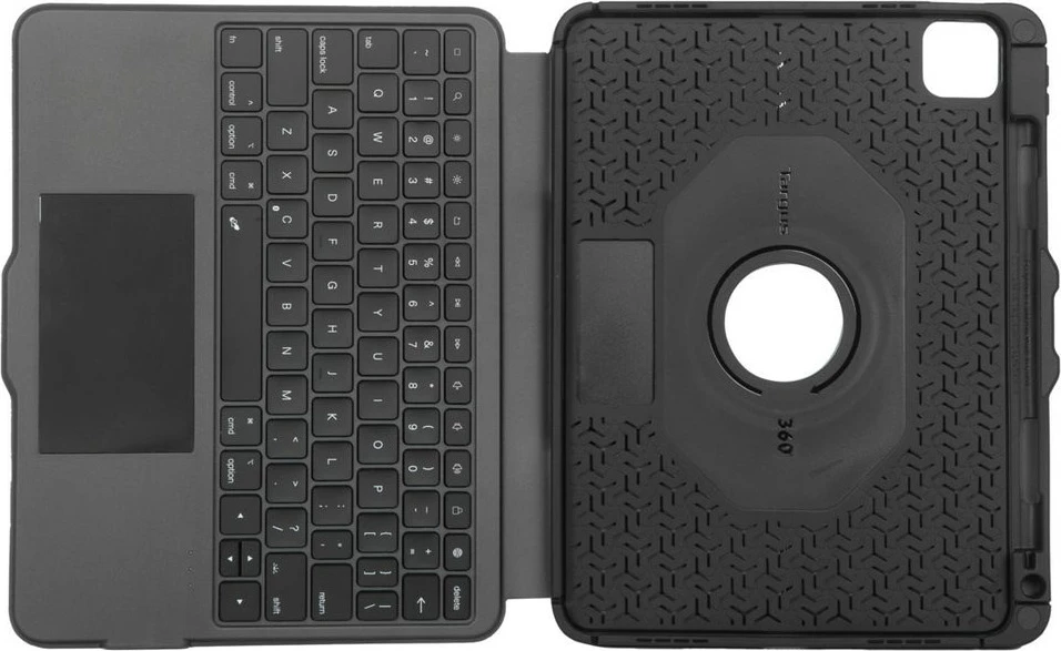 Mbështjellës me tastierë Targus Versavu THZ967DE, Bluetooth, për iPad Air, gjermanisht, e zezë