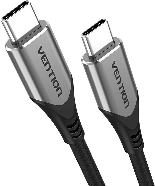 Kabllo USB-C në USB-C Vention TAAHD, 0.5m, 60W, Gri