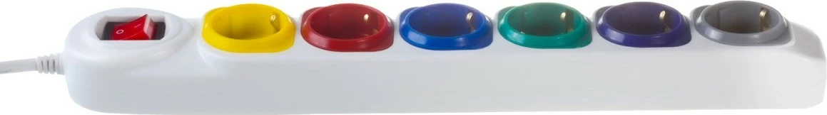 Listë elektrike Maclean MCE509 W, 6 dalje, 1.5m, e bardhë, me çelës