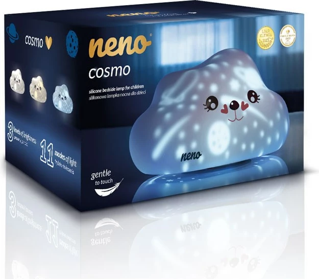 Llambë nate neno Cosmo prej silikoni, LED, me prekje, e bardhë