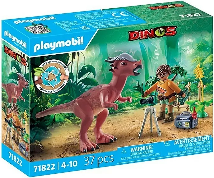 Set lodrash Playmobil Dinos 71822 me figurë Stygimoloch dhe studiues, 37 pjesë