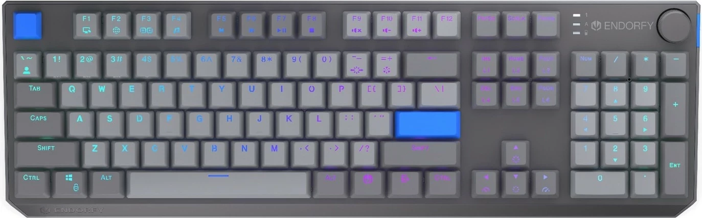 Tastierë mekanike wireless Endorfy Thock V2, RGB, full-size, hot-swap, gri