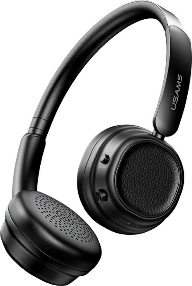 Kufje Bluetooth USAMS SR01 5.3 ANC, on-ear, 40 orë bateri, multipoint, USB-C, e zezë