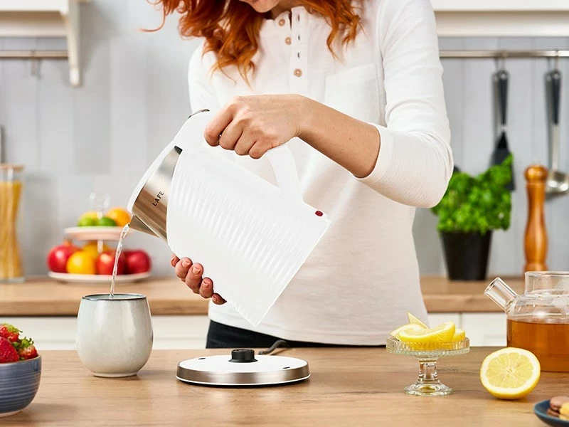 Ibrik elektrik Lafe Elegant White, 1.8L, 1800W, bardhë-argjendtë