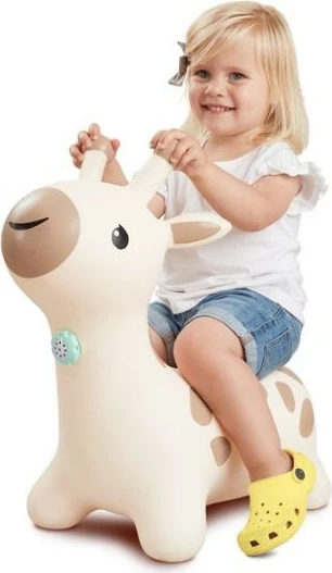 Lodër kërcyese gome B-kids 116315223, me 3 melodi, me pompë, 10m+, kafe/krem