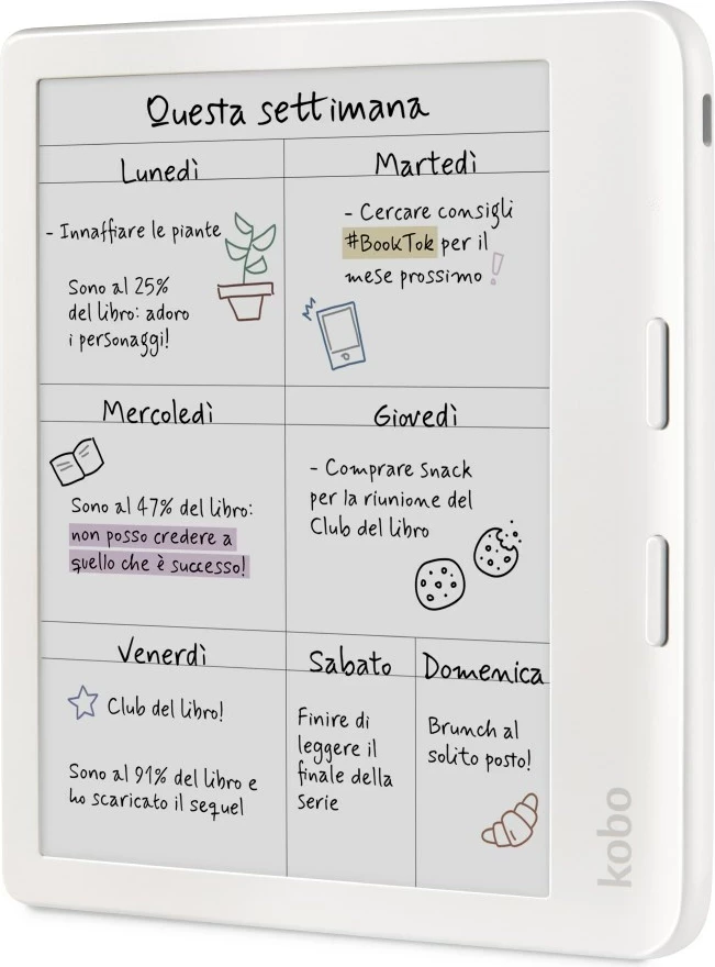 Lexues elektronik KOBO Libra, 7", 32 GB, Wi-Fi, e bardhë