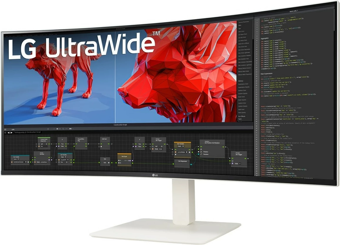 Monitor LG 38BR85QC-W, 38 inç, UltraWide, IPS, 3840x1600, i bardhë