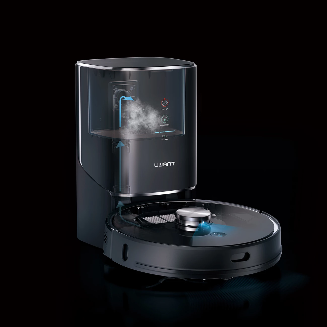 Robot pastrues UWANT U100 me mop, stacion mbushje/pastrimi, i zi