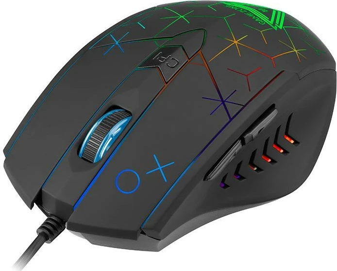 Maus Tracer XO GAMEZONE me ndriçim RGB, me tela, i zi